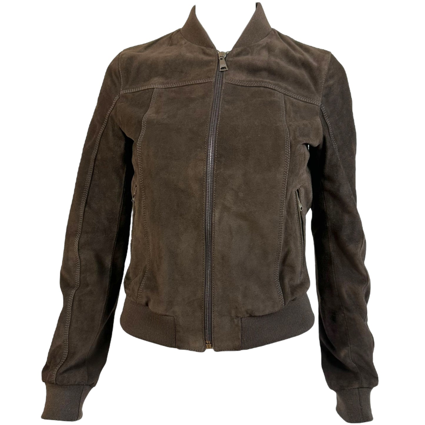 Dolce & Gabbana Brown Suede Bomber Jacket