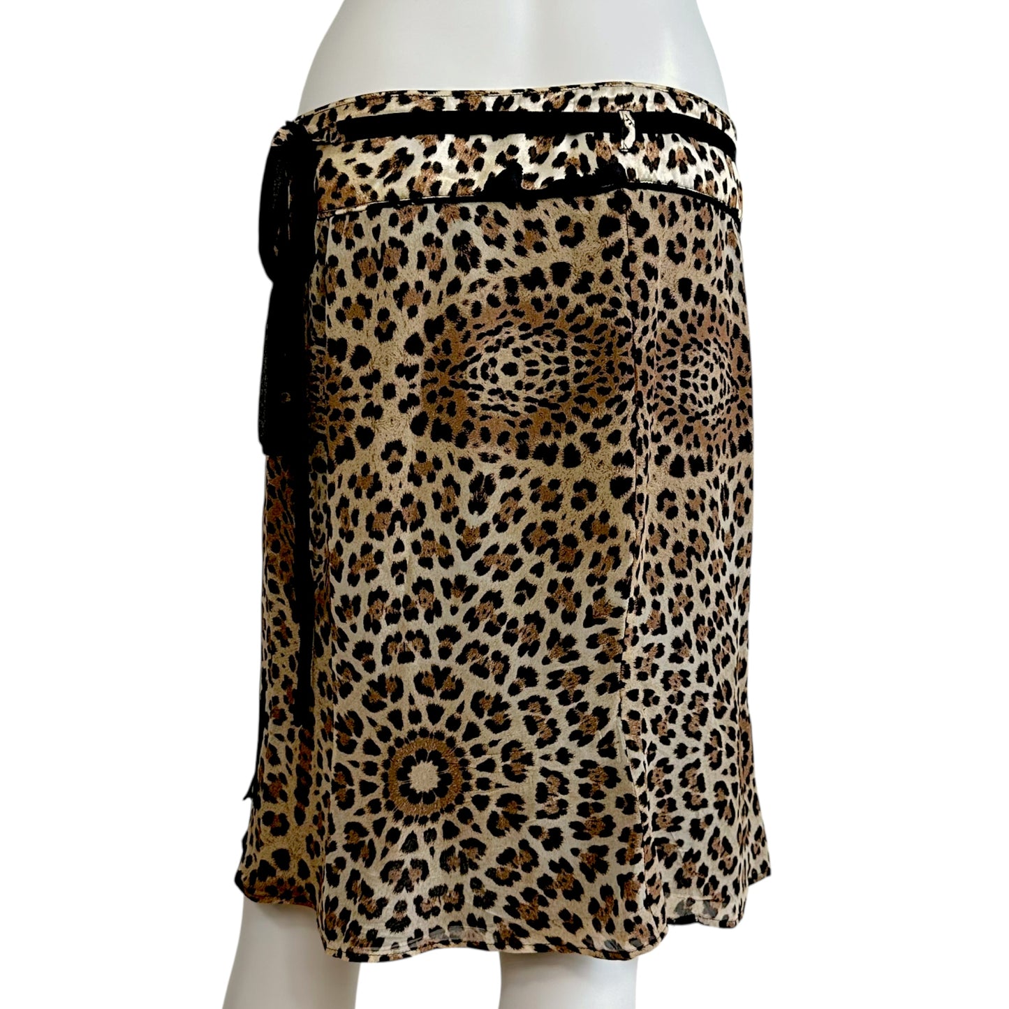 Roberto Cavalli 2006 Leopard Print Silk Wrap Skirt - Outfit Repeater