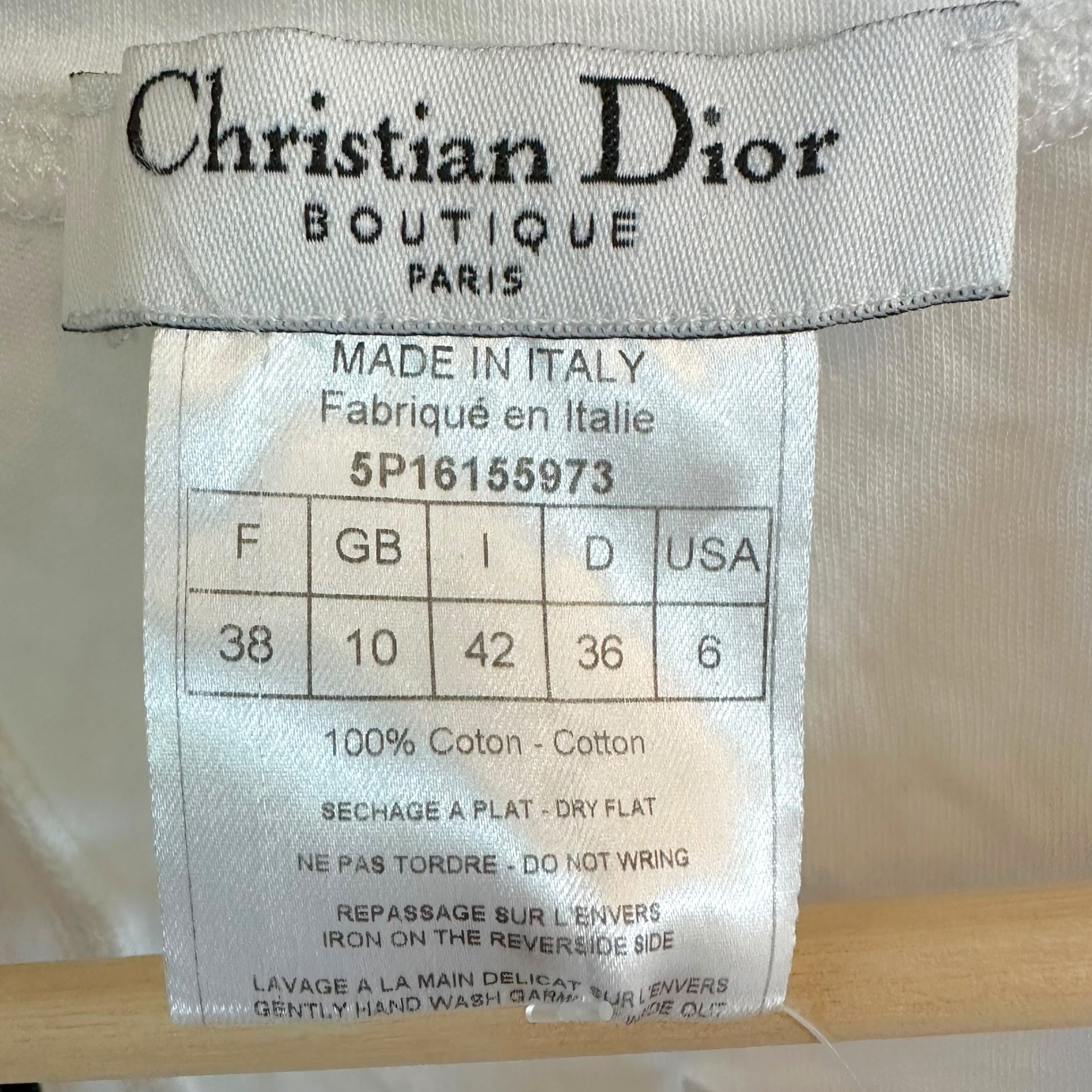 Christian Dior White Multicolor Rhinestone Peace Sign Tank