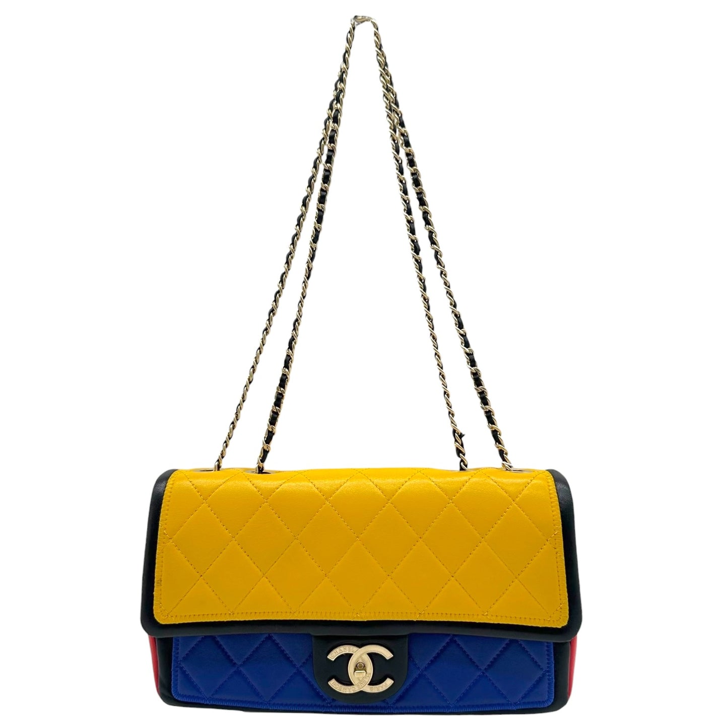 Chanel Primary Tri-Color Mondrian Matelasse Medium Flap Bag 2013-14