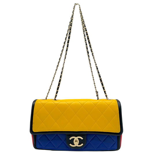 Chanel Primary Tri-Color Mondrian Matelasse Medium Flap Bag 2013-14