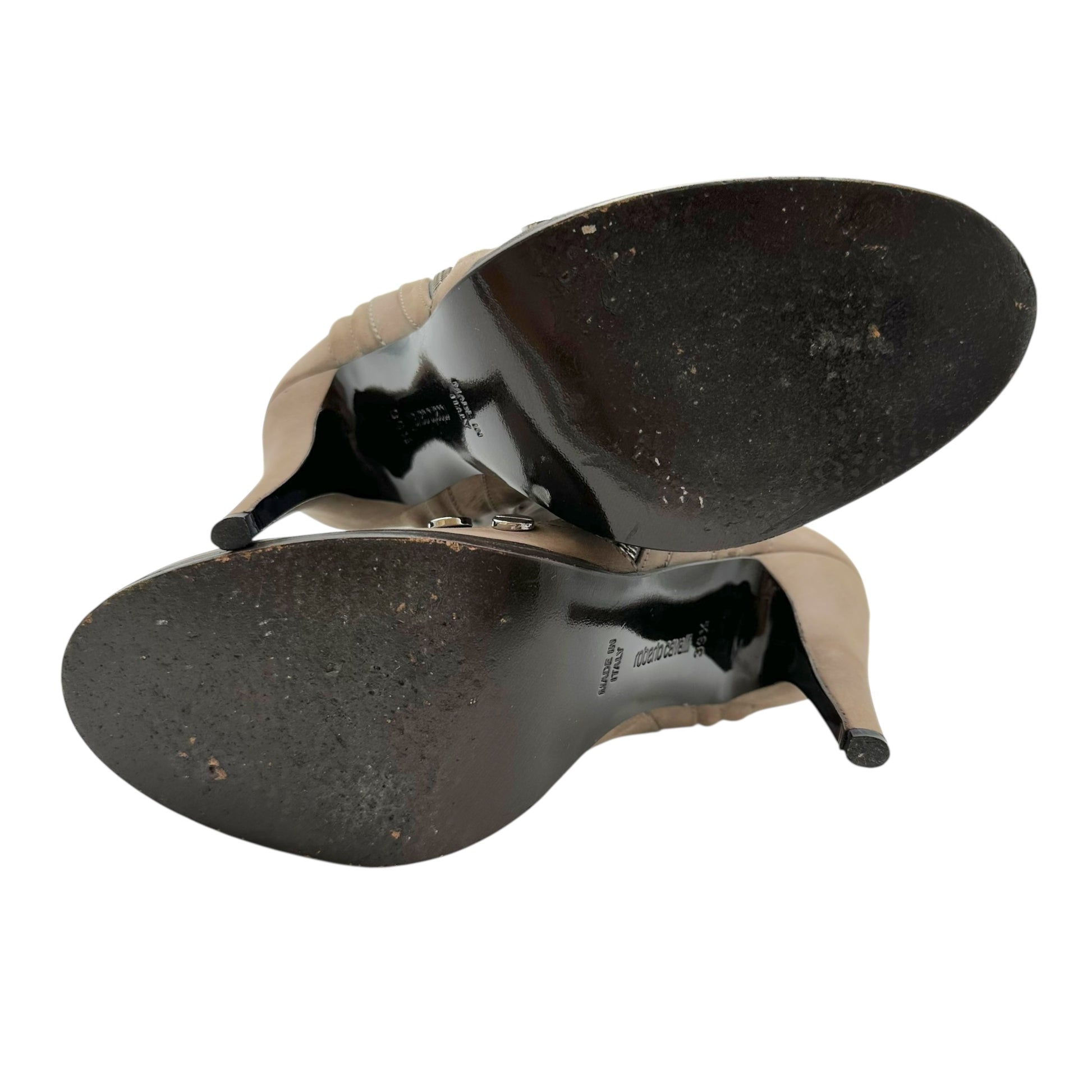 Roberto Cavalli Brown Lace Up Knee High Heeled Pump Boots - Outfit Repeater