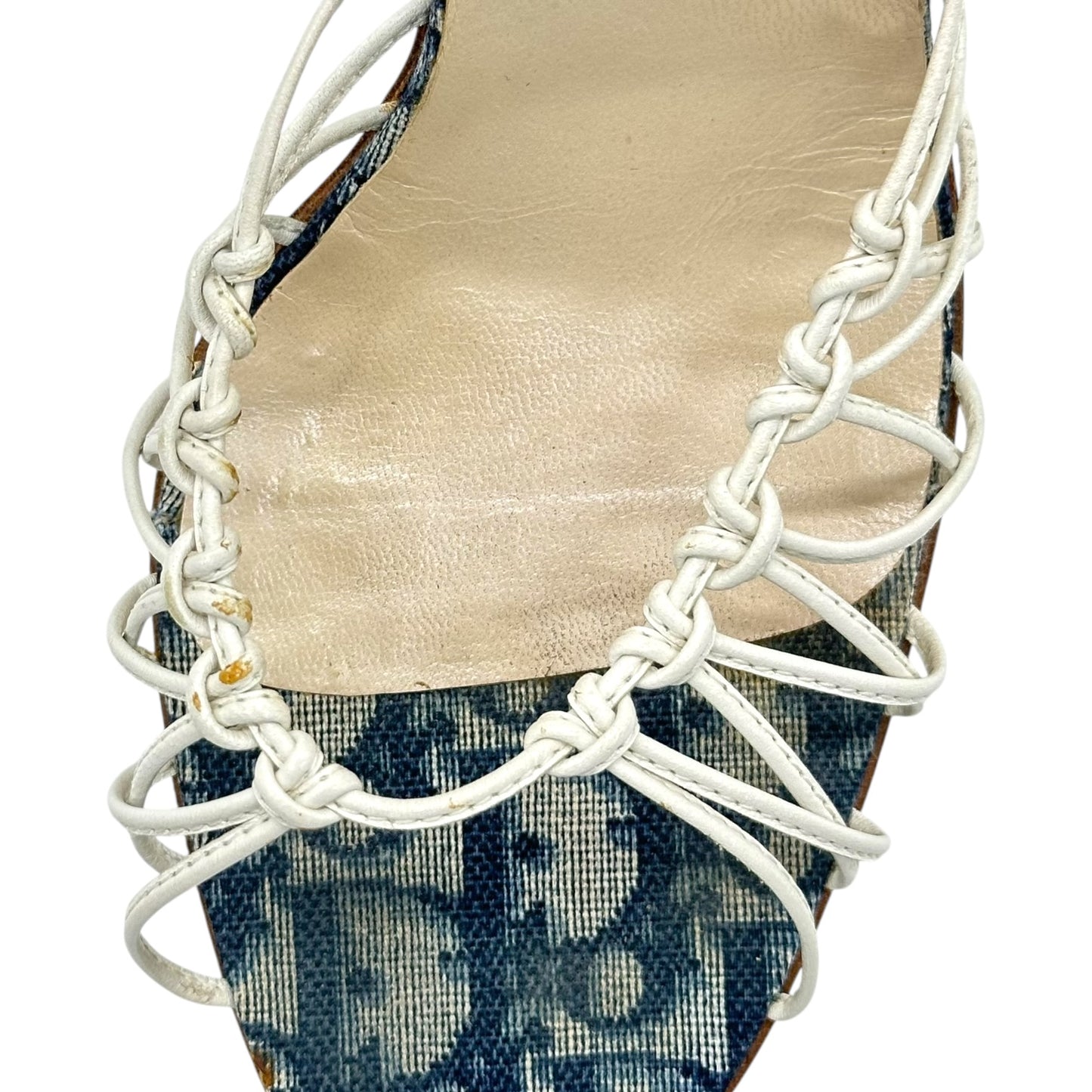 Christian Dior Blue Trotter Monogram Heeled Sandals
