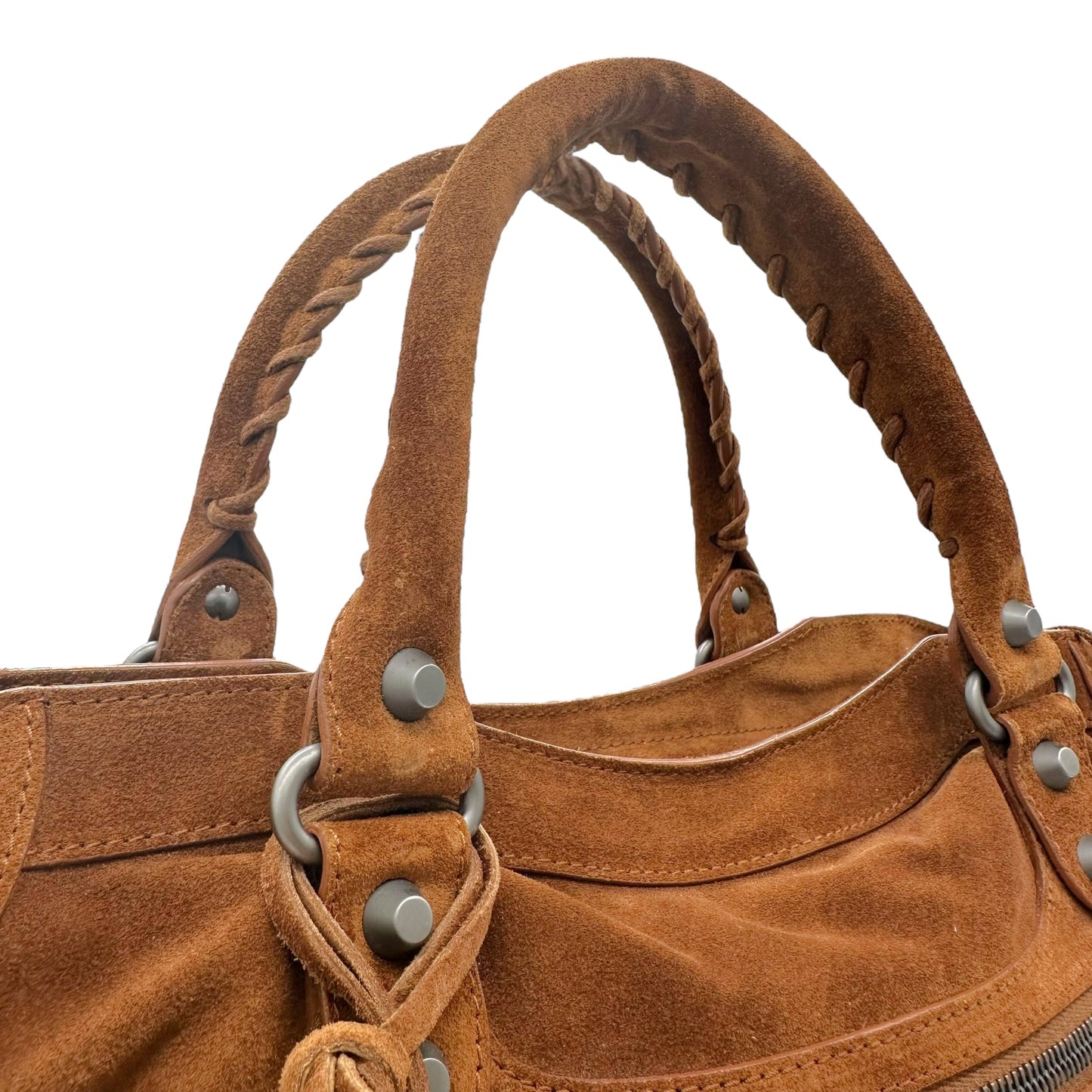 Balenciaga Brown Suede City Bag - Outfit Repeater