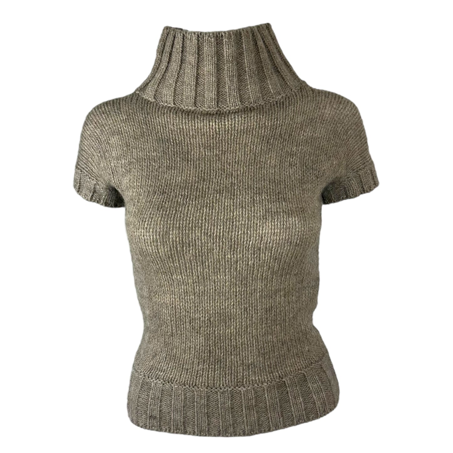 Dolce & Gabbana Gray Shortsleeve Turtleneck Knit Top