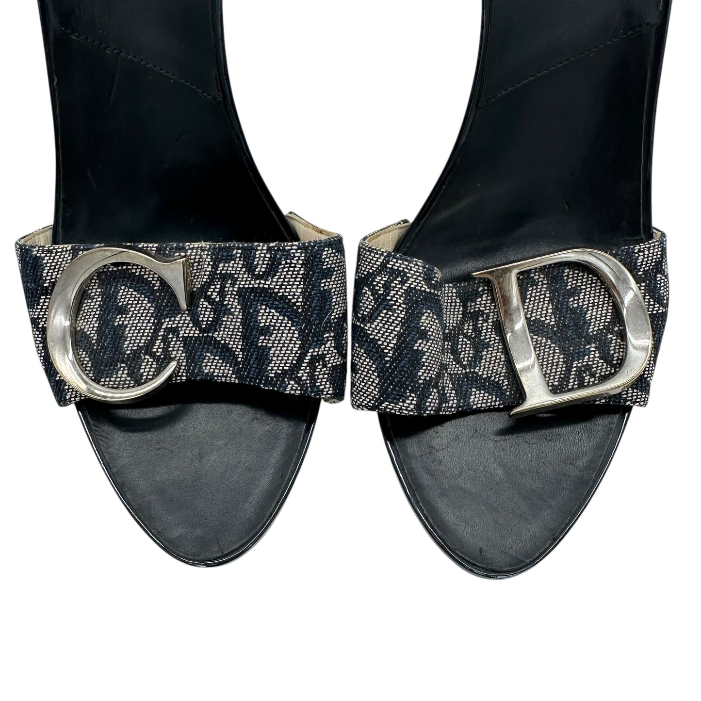 Christian Dior Blue Monogram Platform Mule Heels - Outfit Repeater