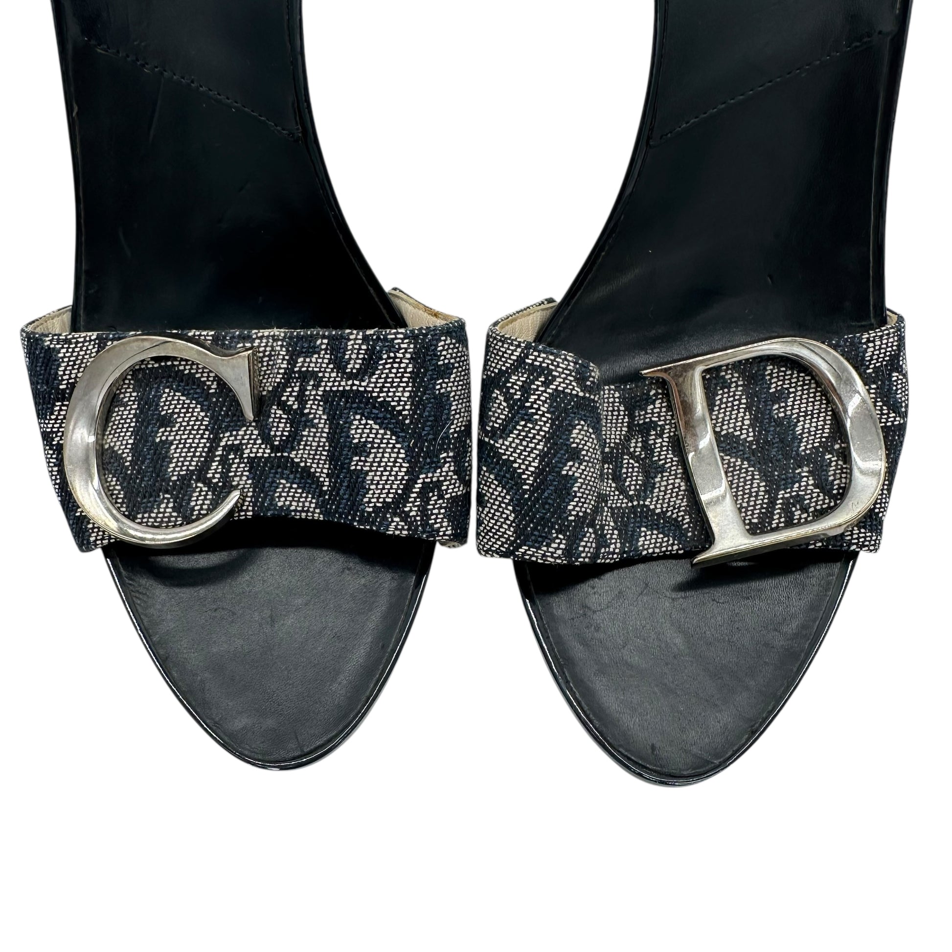 Christian Dior Blue Monogram Platform Mule Heels - Outfit Repeater