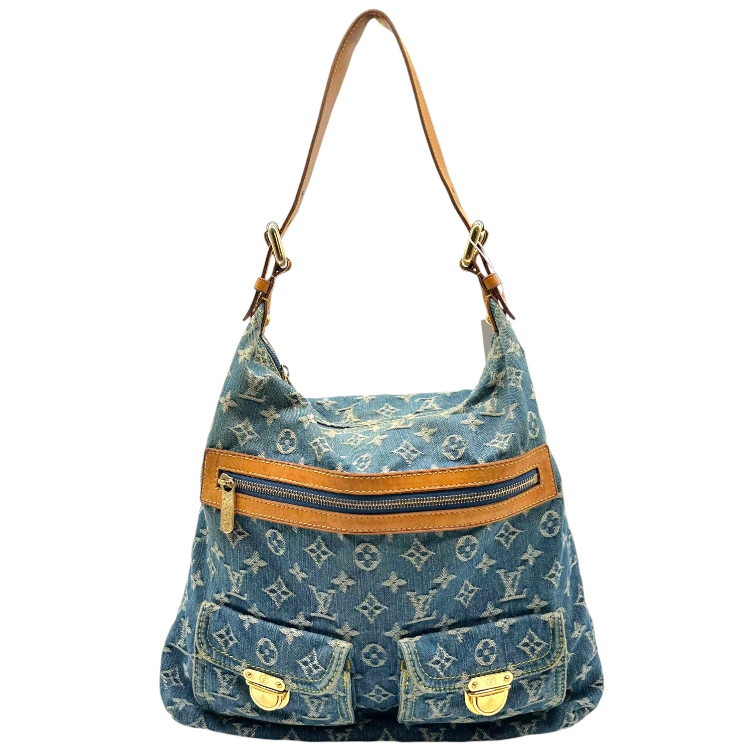 Louis Vuitton Blue Denim Hobo Shoulder Bag