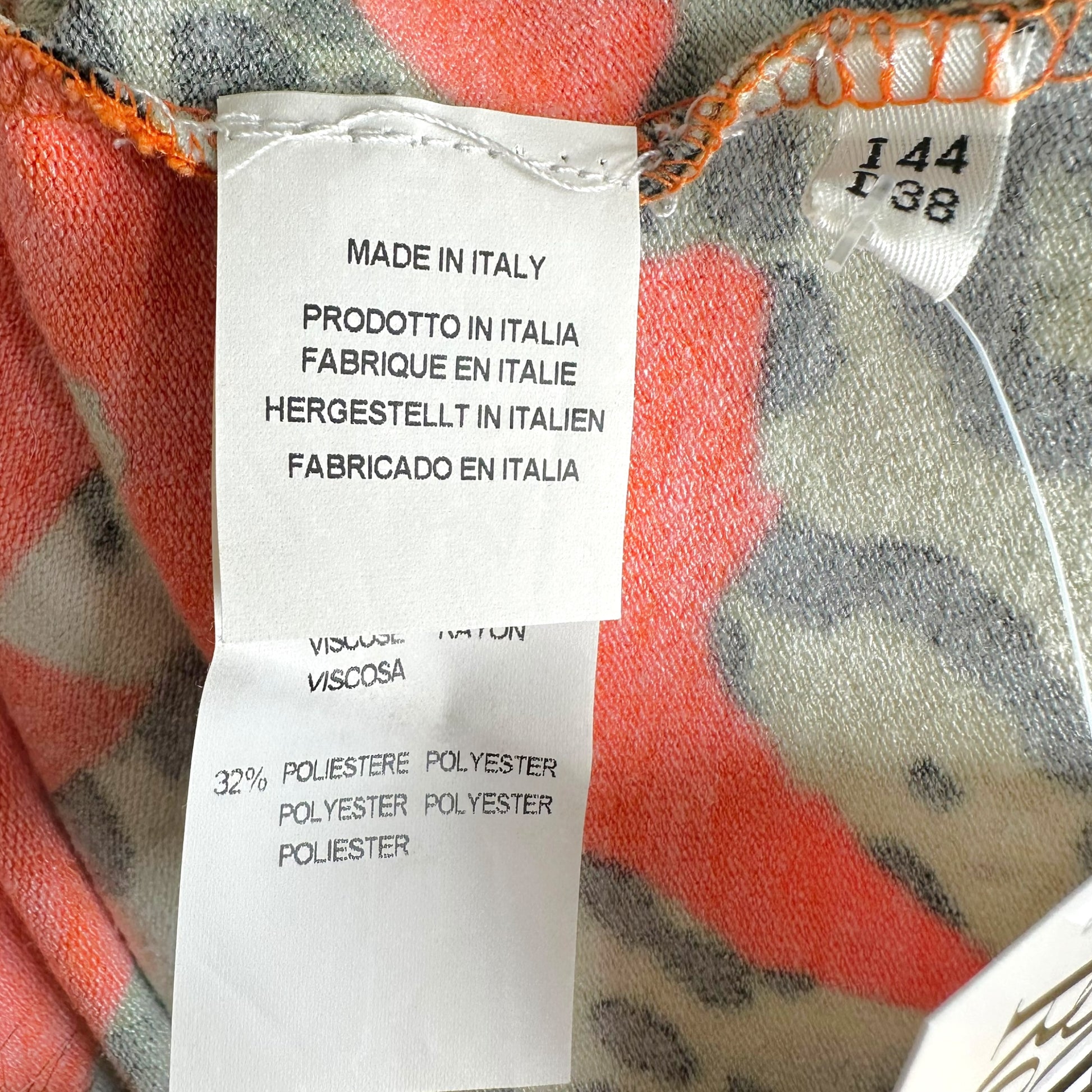 Blumarine Orange Leopard Print Cashmere Cardigan