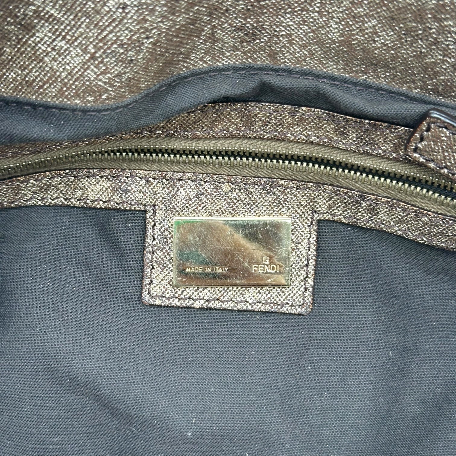 Fendi Gold Leather Medium Chef Bag