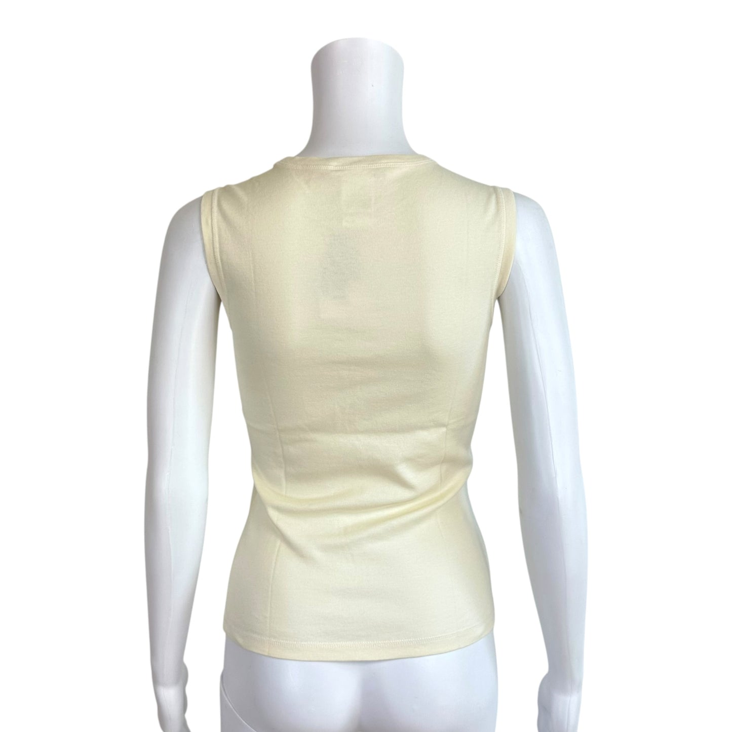 Celine Ivory & Blue Triomphe Monogram Logo Tank