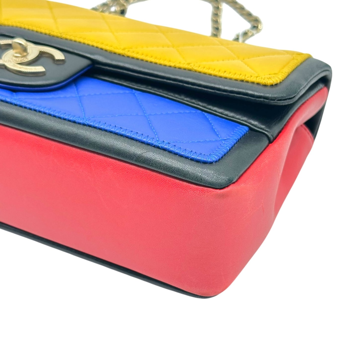 Chanel Primary Tri-Color Mondrian Matelasse Medium Flap Bag 2013-14