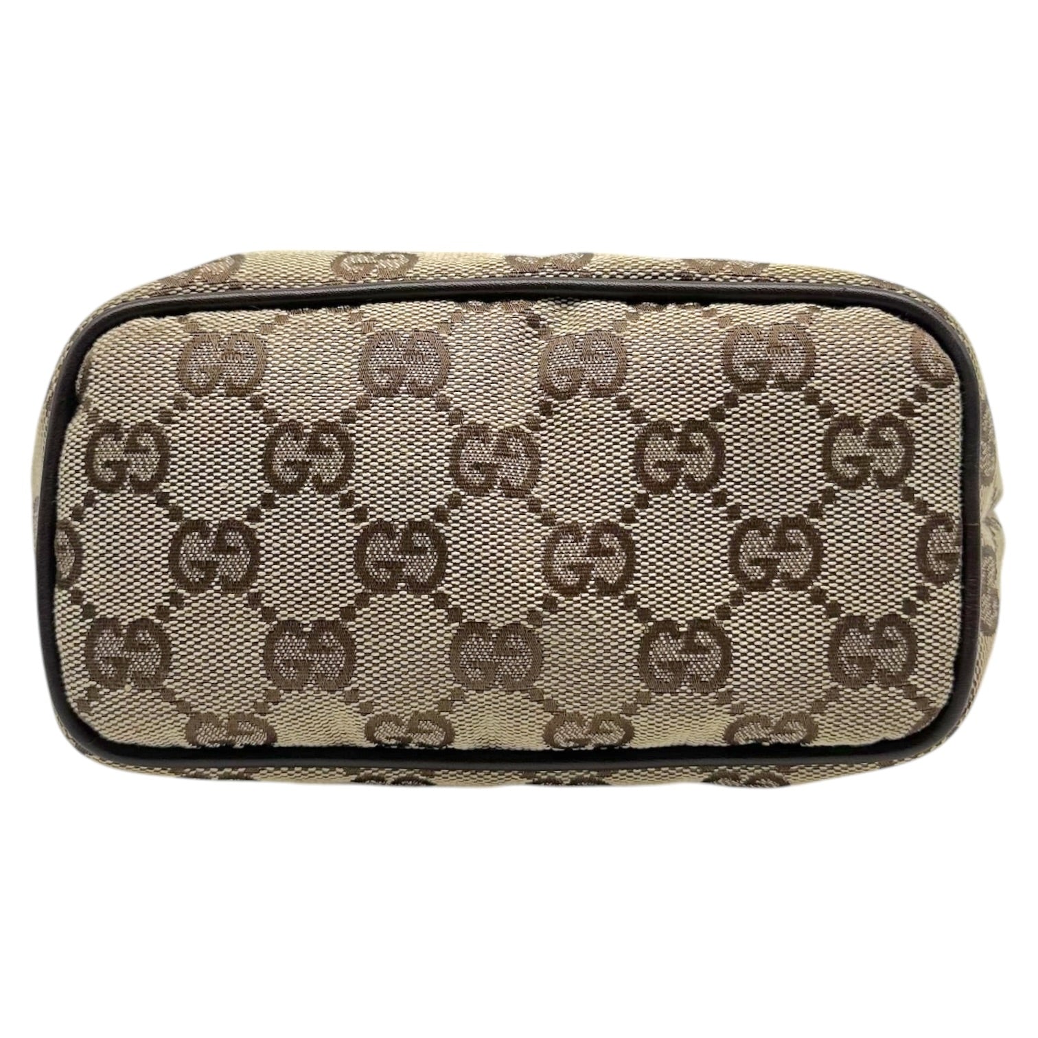 Gucci Small Top Handle Pochette Bag Tan Brown Monogram
