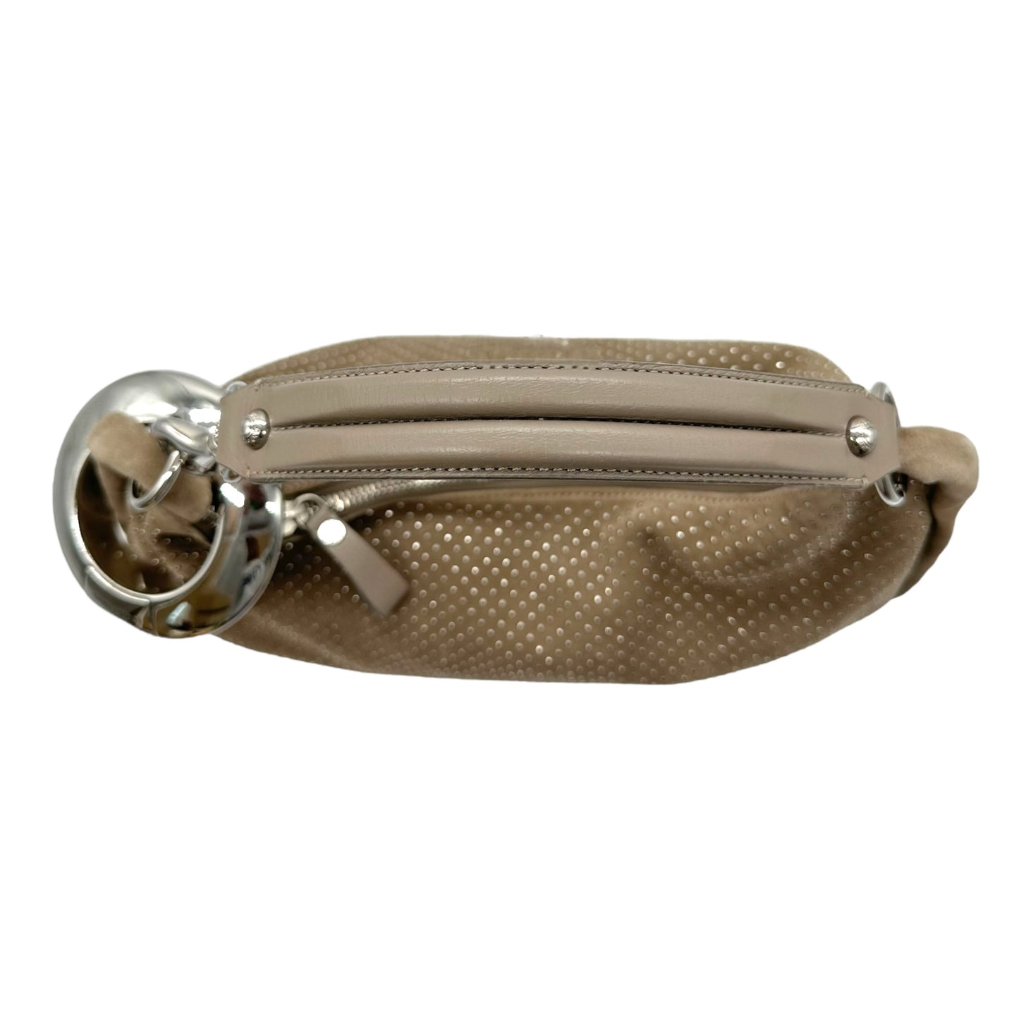 Jimmy Choo Gray & Silver Studded Suede Hobo Bag