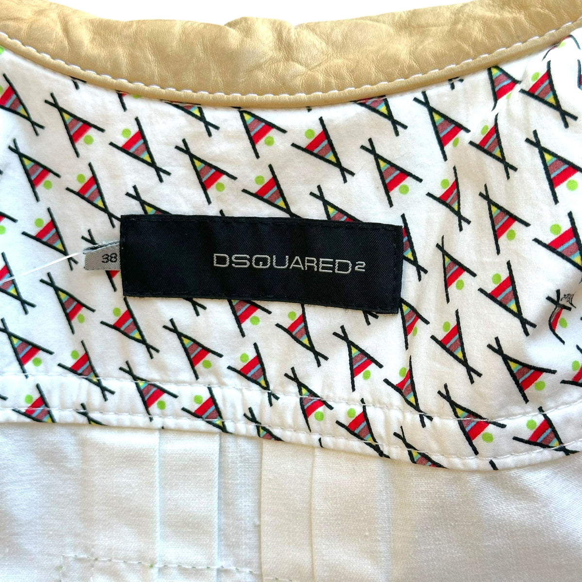 Dsquared2 White Denim Embroidered Crop Jacket
