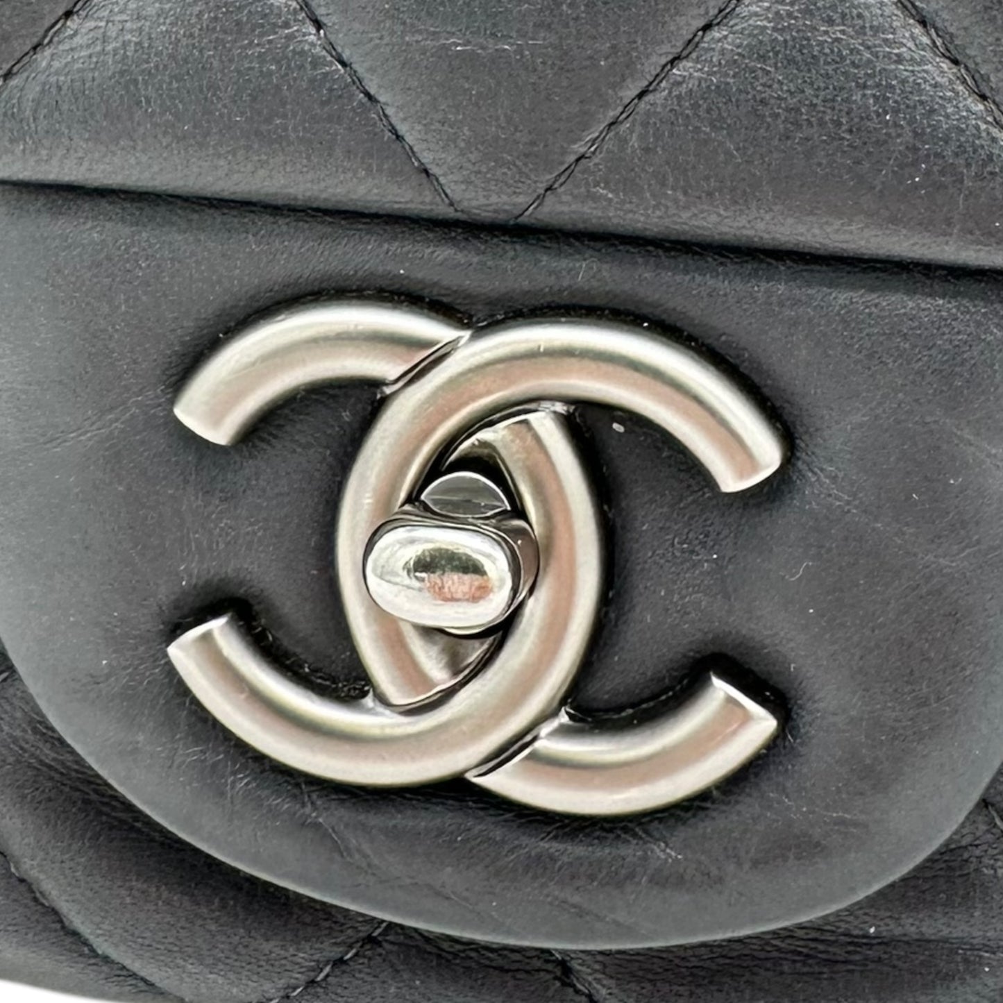 Chanel 2008 Gray Lambskin Jumbo Single Flap Bag