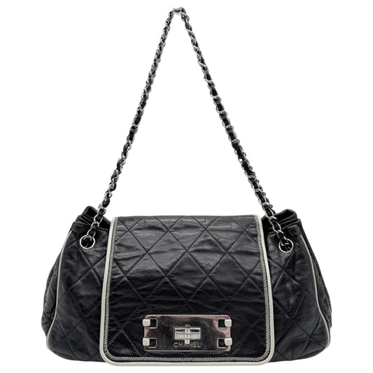 Chanel Black Matelasse Large East West Accordion Flap Bag 2006-08 - Outfit Repeater