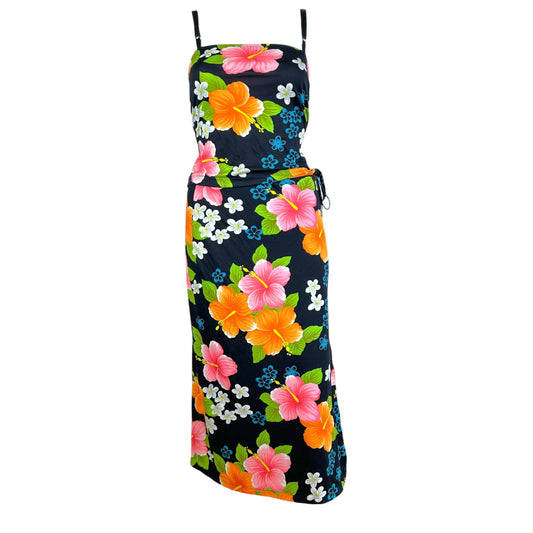 D&G Dolce & Gabbana Beachwear Hibiscus Print Tank & Maxi Skirt Set