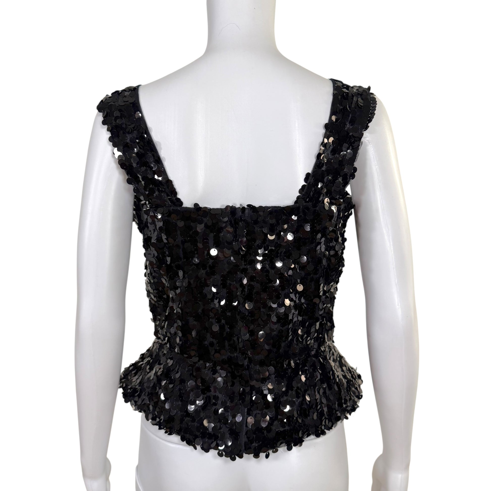 Dolce & Gabbana Black Sequin Corset Top - Outfit Repeater