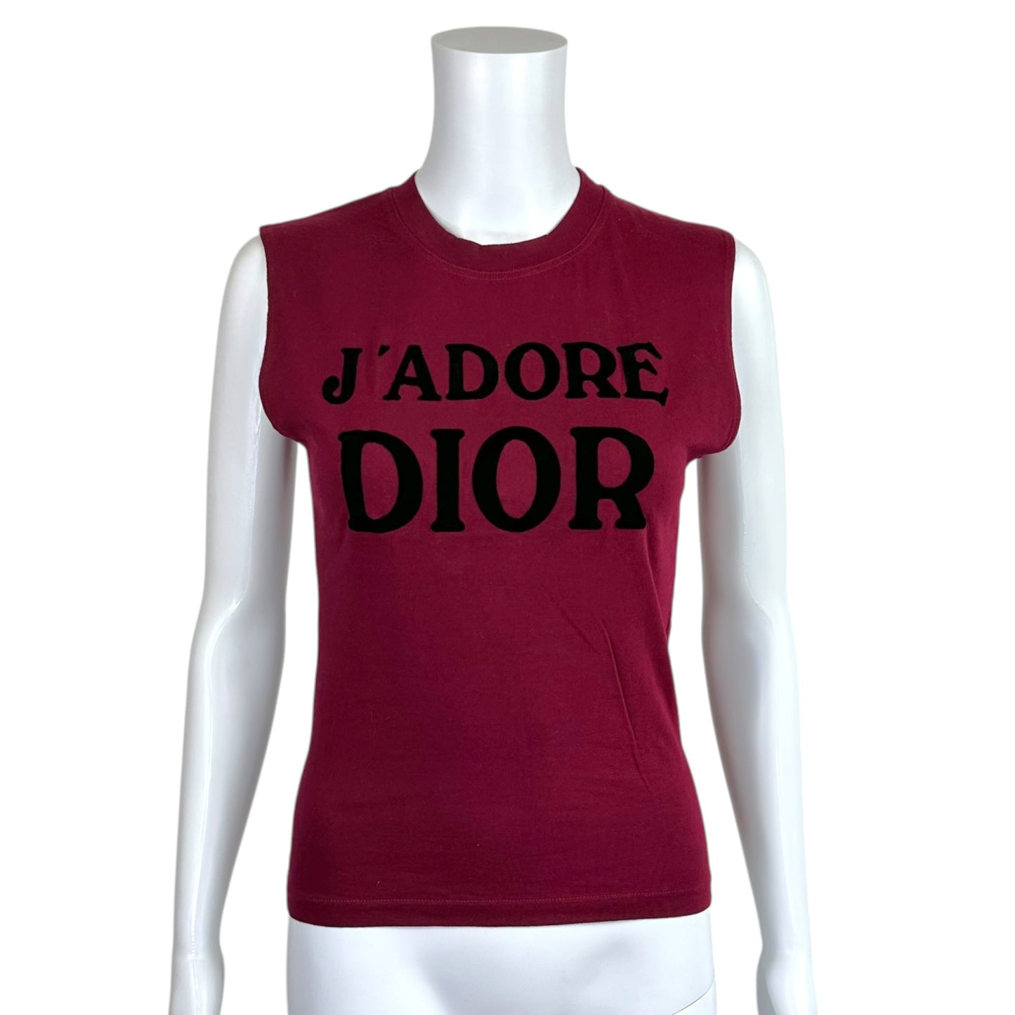 Christian Dior F/W 2001 Burgundy & Black J'Adore Dior Tank Top