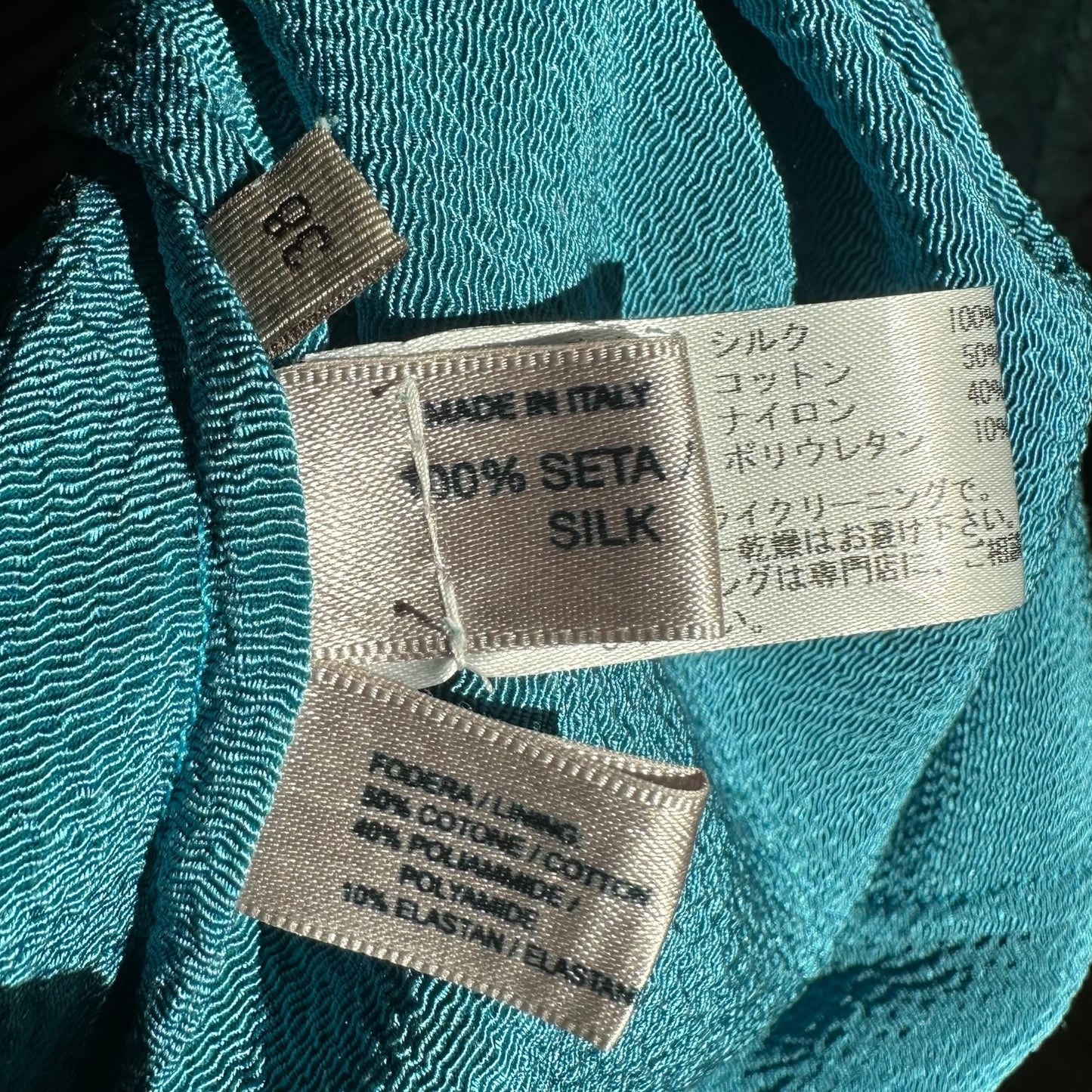 Bottega Veneta Aqua Blue Corseted Silk Mini Dress