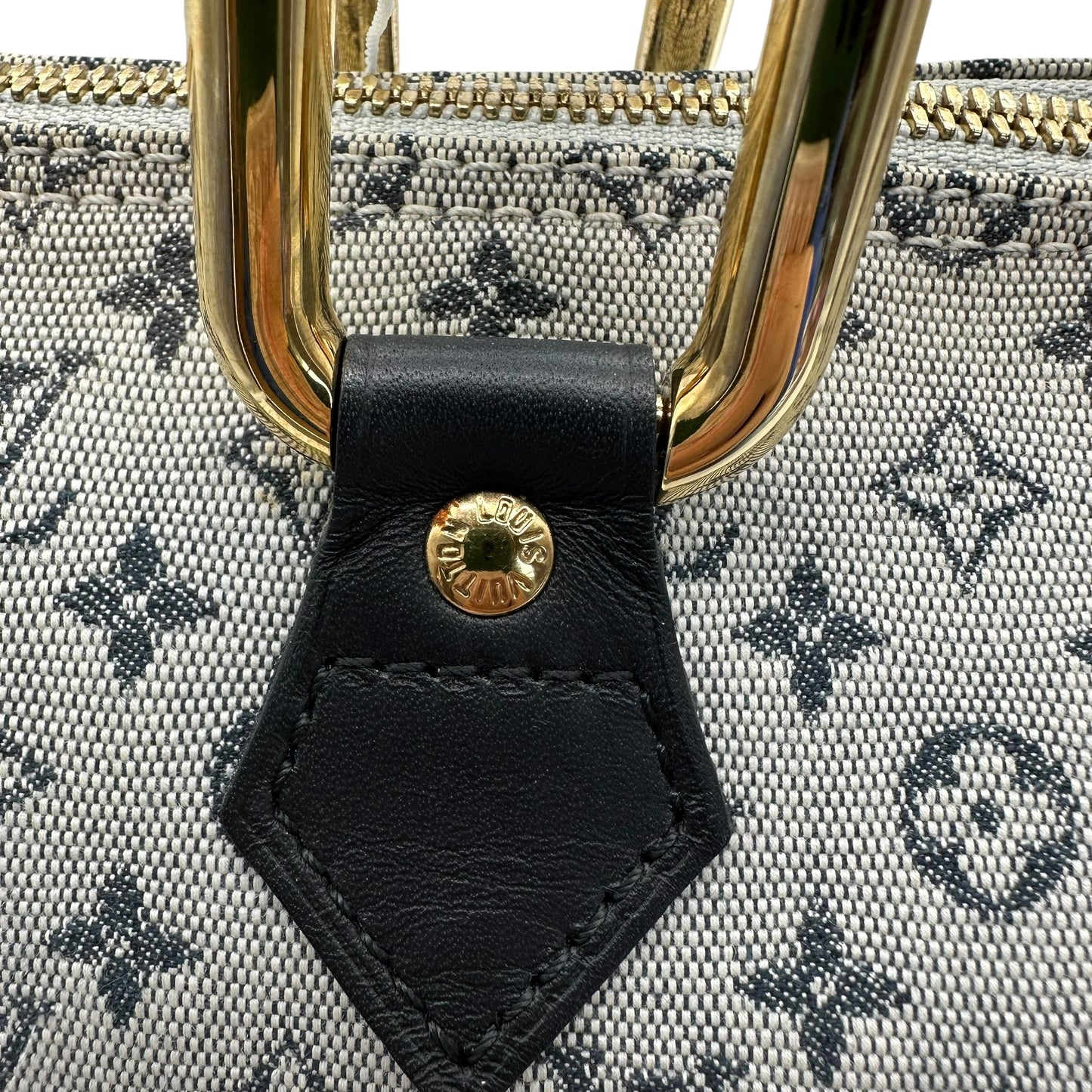 Louis Vuitton Navy Blue Lin Monogram East West Alma Bag - Outfit Repeater