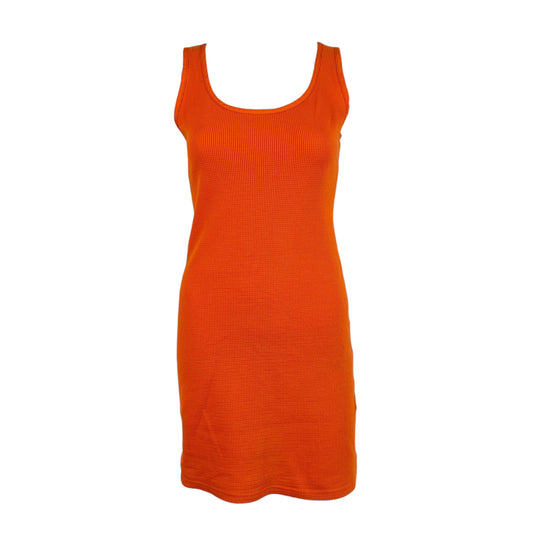 Fendi Orange Waffle Knit Mini Dress 1990s Vintage