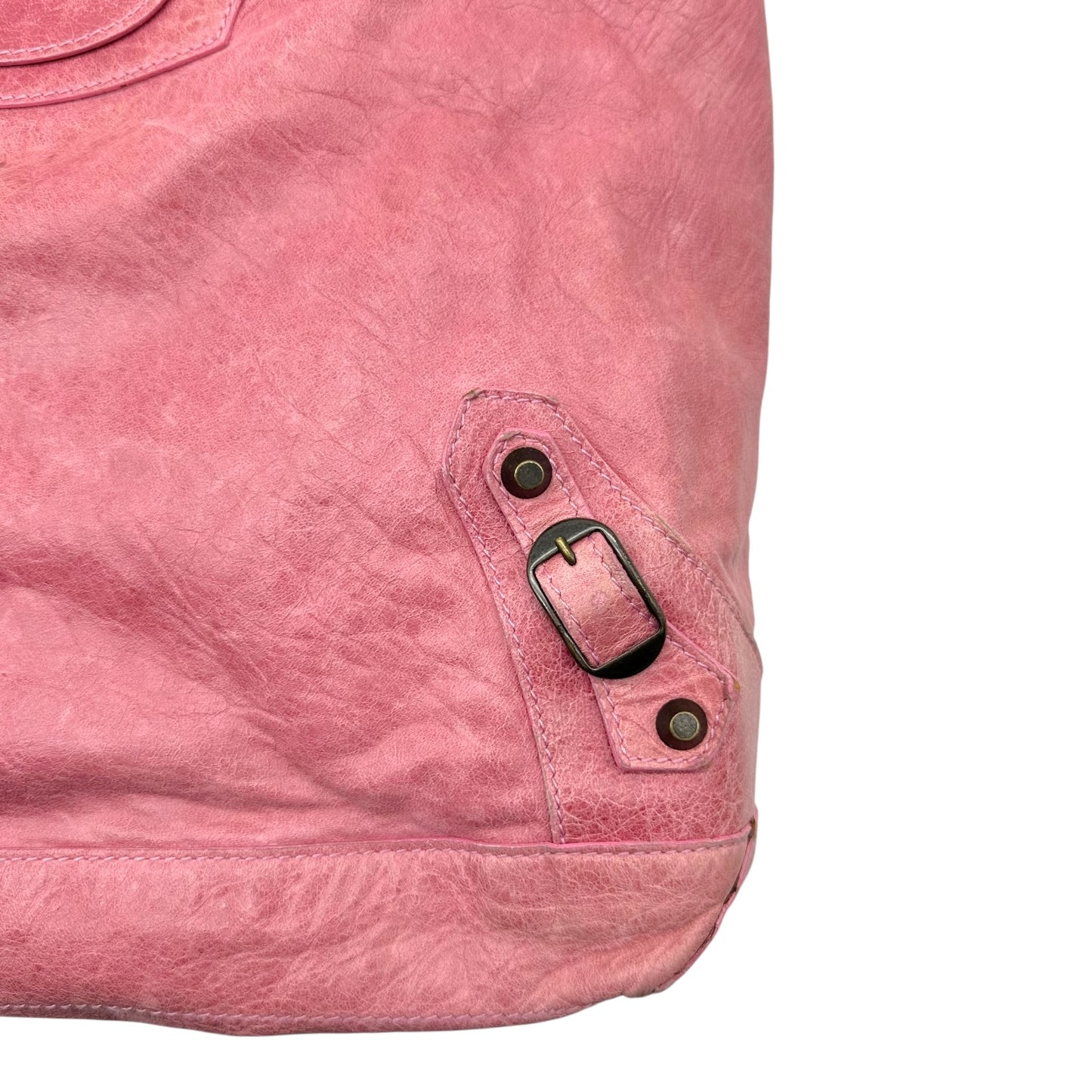 Balenciaga Pink Lambskin The Day City Hobo Bag