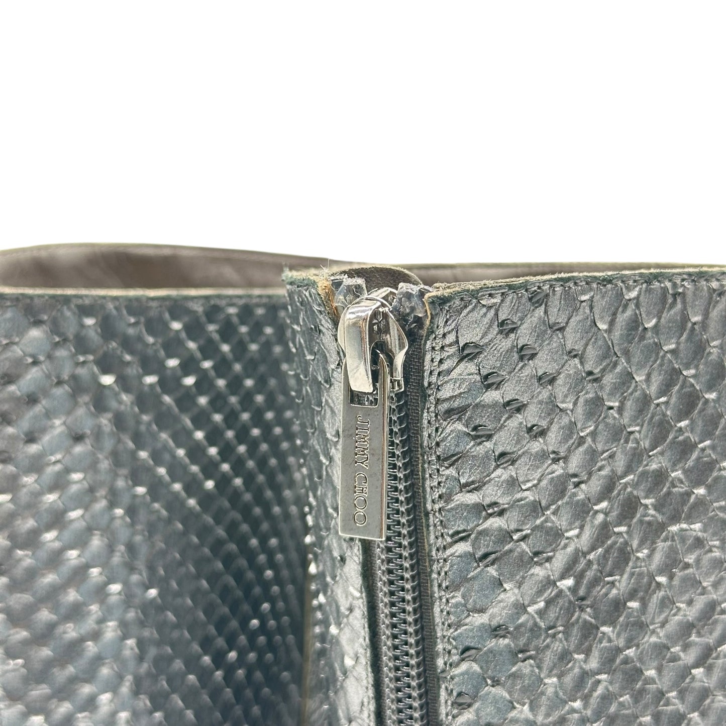 Jimmy Choo Metallic Snakeskin Pointed Toe Boots