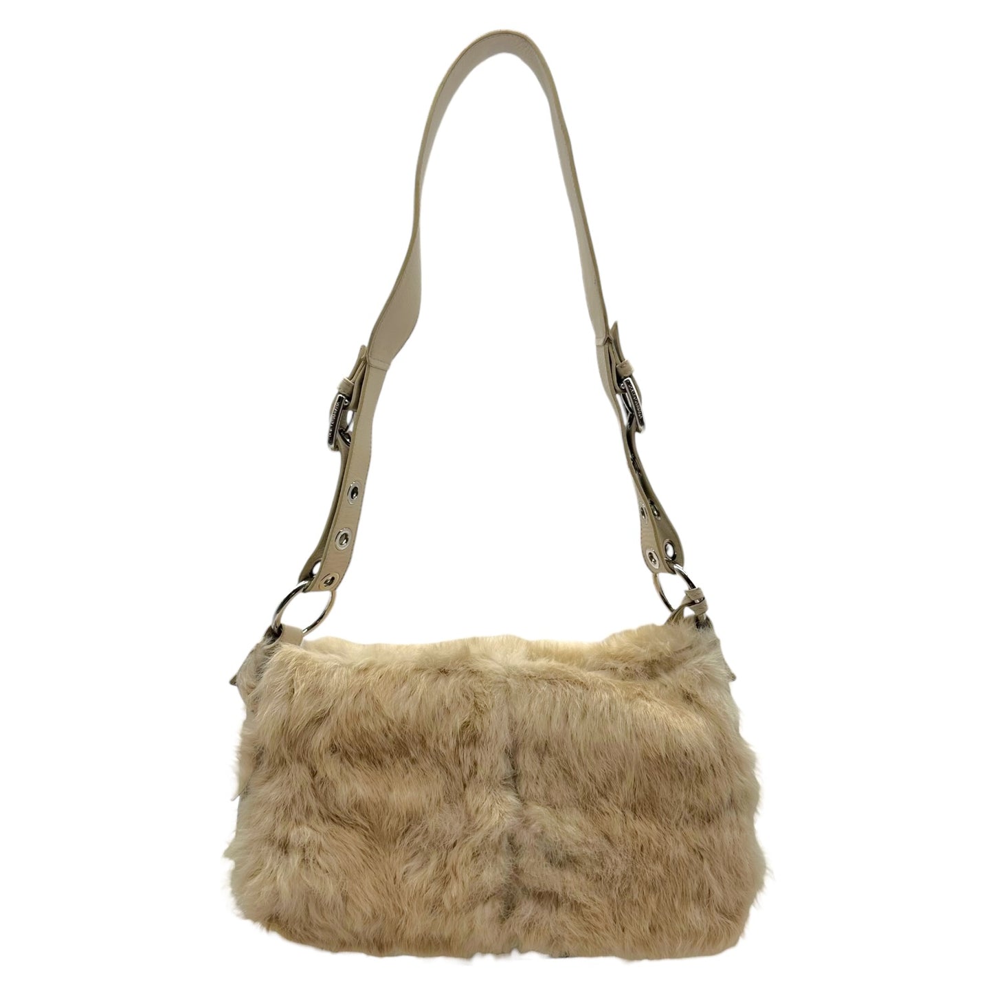 Dolce & Gabbana Ivory Fur Leather Shoulder Bag