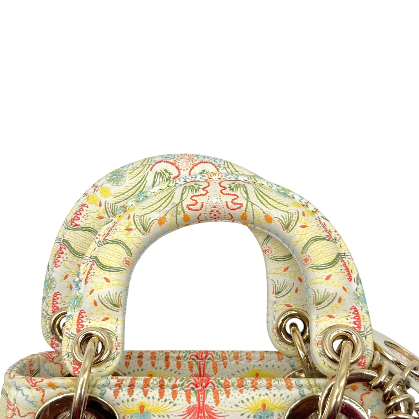 Christian Dior Micro Lady Dior Handbag Multicolor Ivory