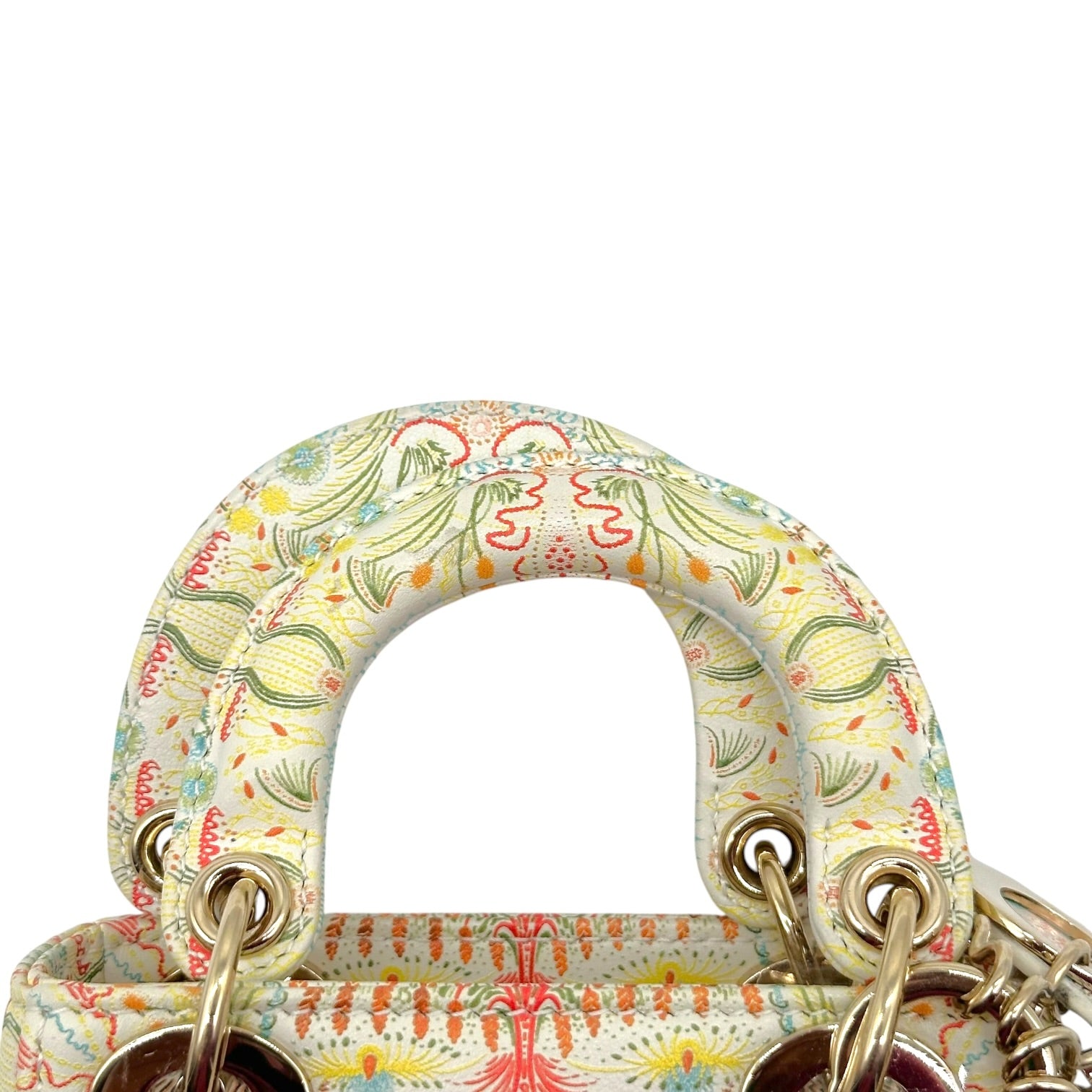 Christian Dior Micro Lady Dior Handbag Multicolor Ivory