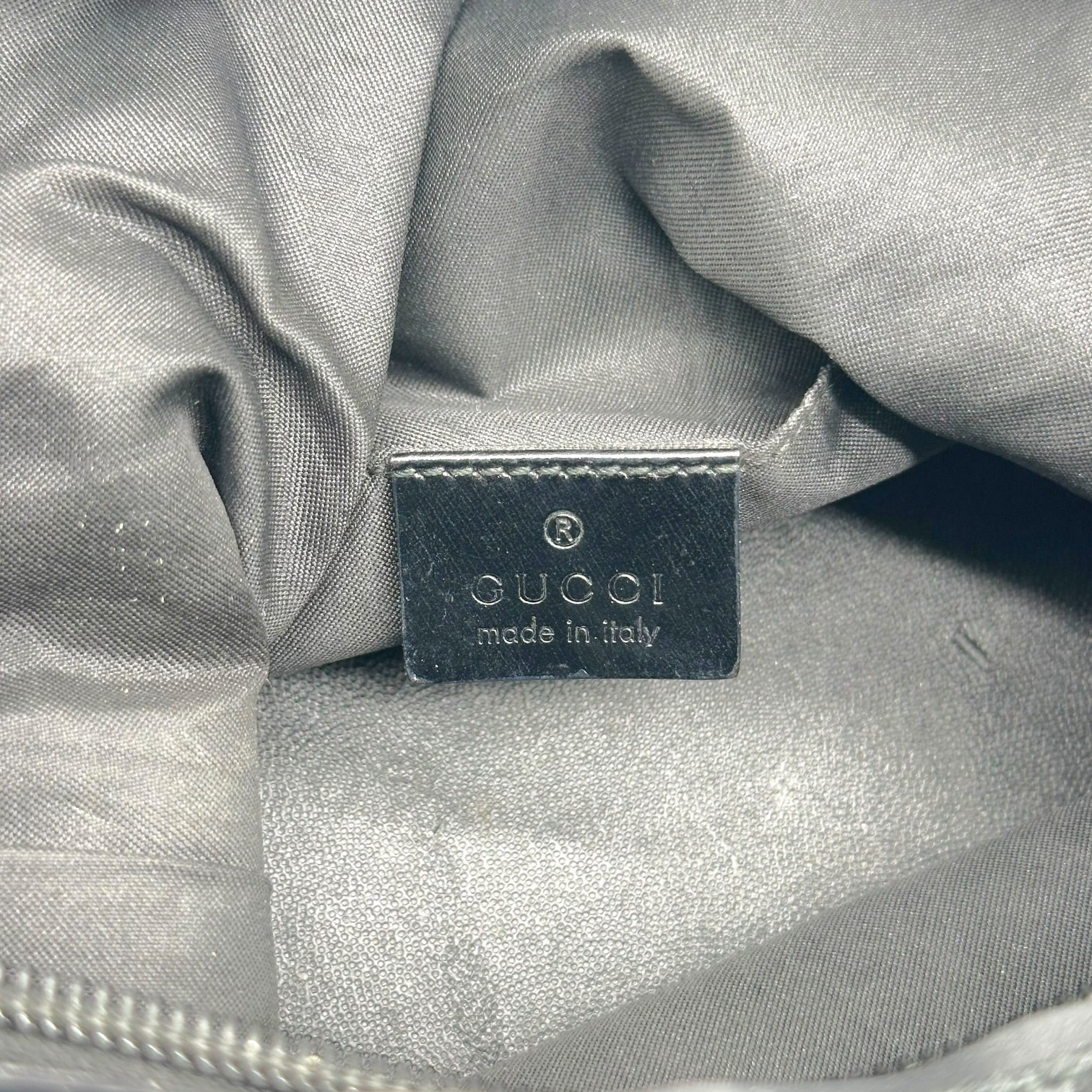 Gucci Black Suede Monogram Shoulder Bag