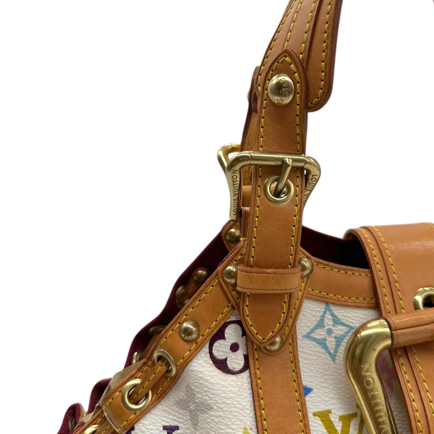 Louis Vuitton White Murakami Multicolor Theda GM Bag RARE