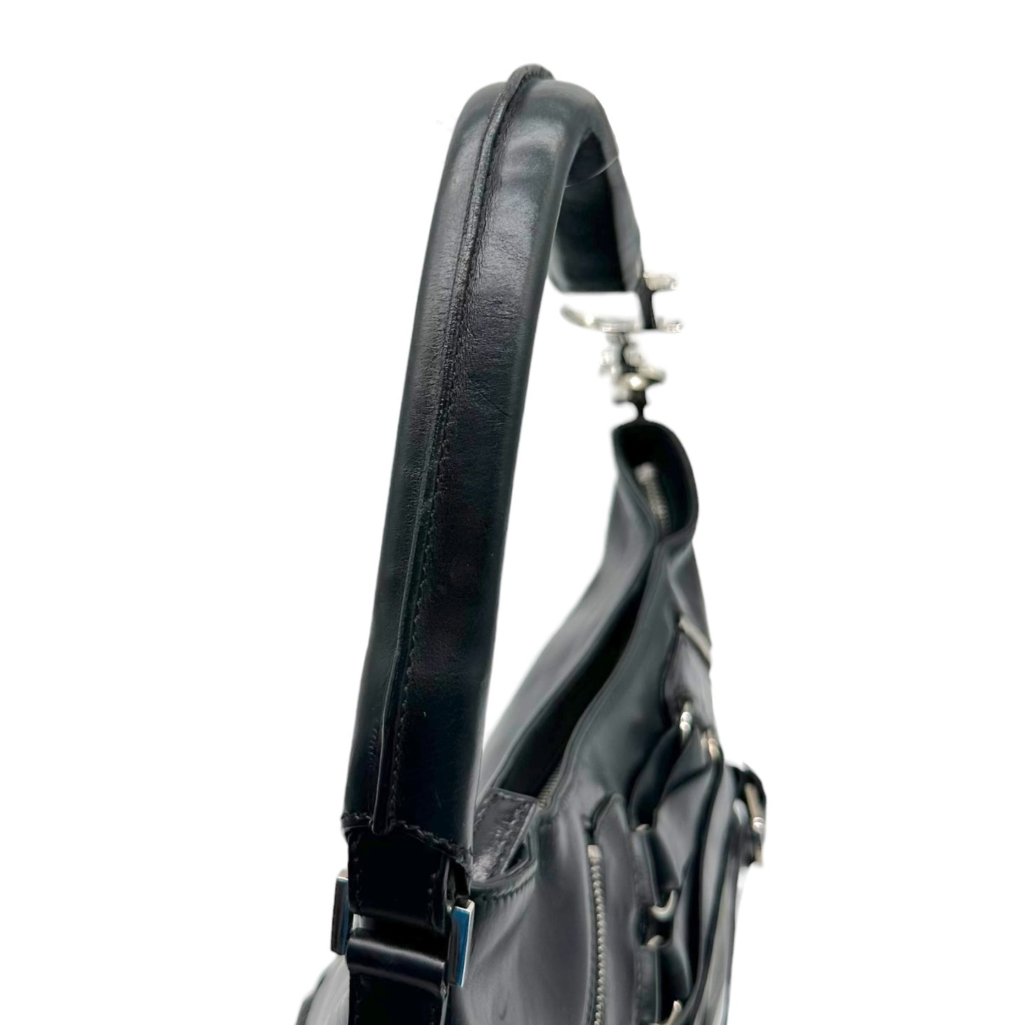 Christian Dior Black Leather Corset Shoulder Bag