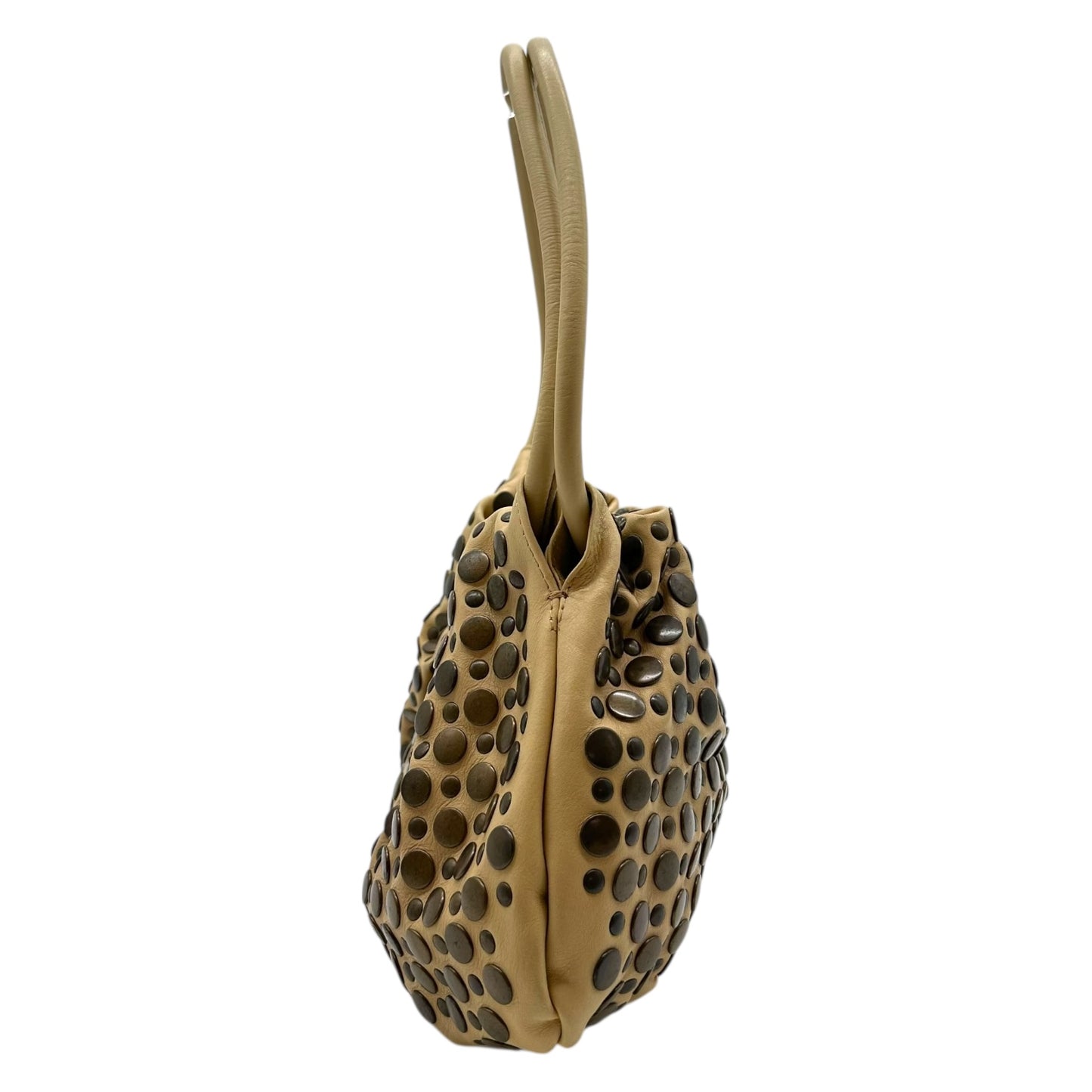 Sonia Rykiel Beige Leather Studded Domino Bag