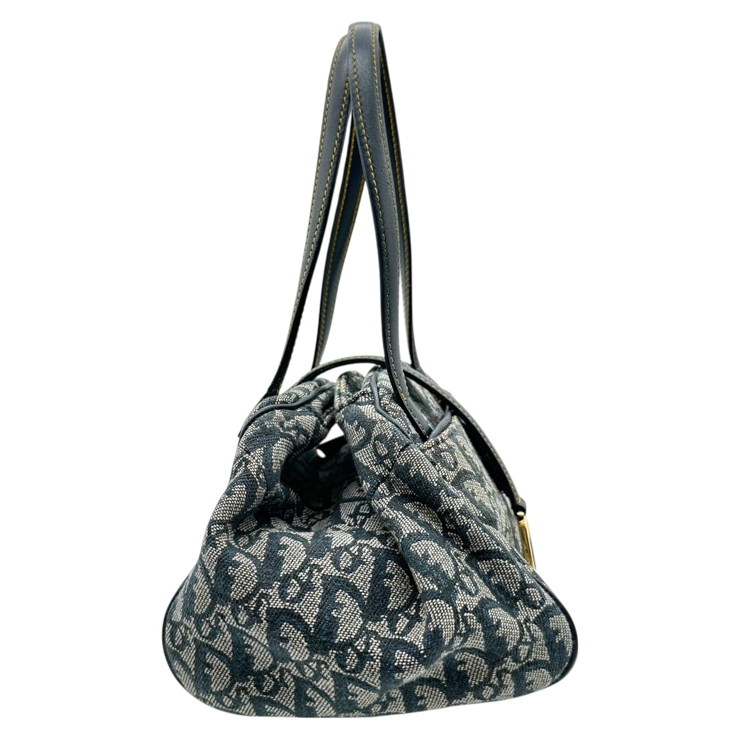 Christian Dior Navy Blue Trotter Monogram Mini Bowler Bag
