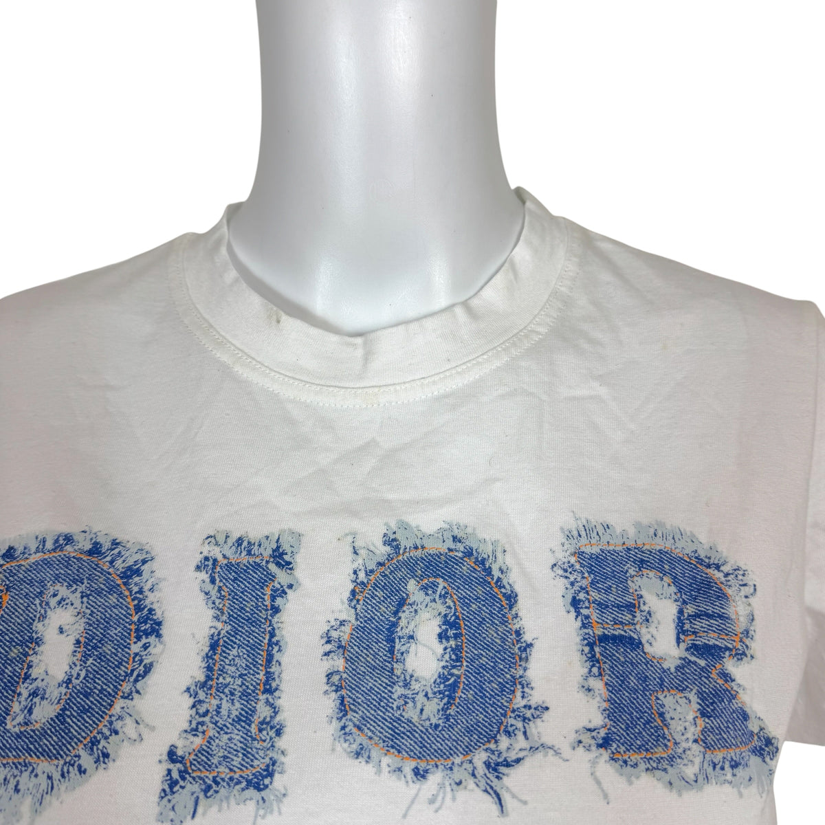 Christian Dior S/S 2002 White Denim Logo T-Shirt