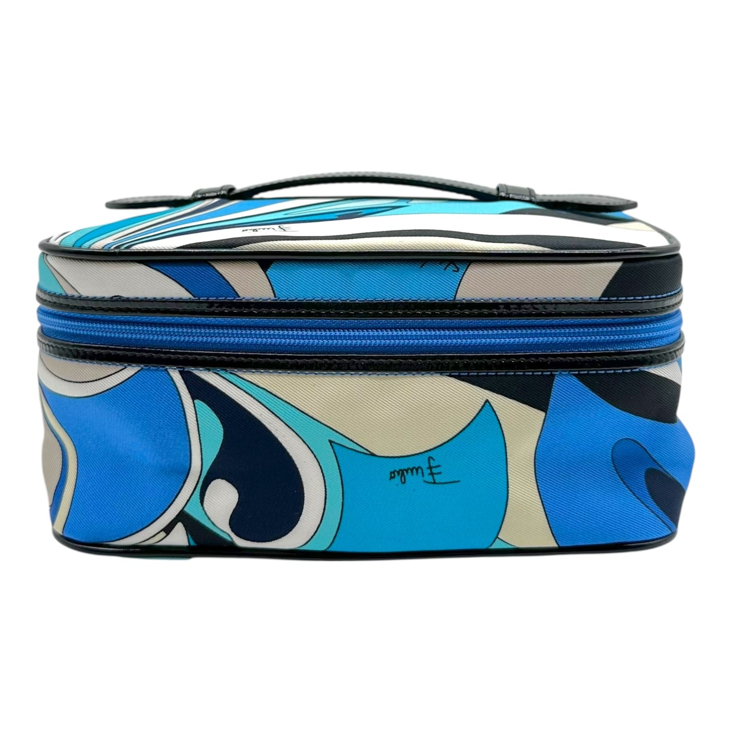 Emilio Pucci Blue Printed Top Handle Mini Vanity Bag