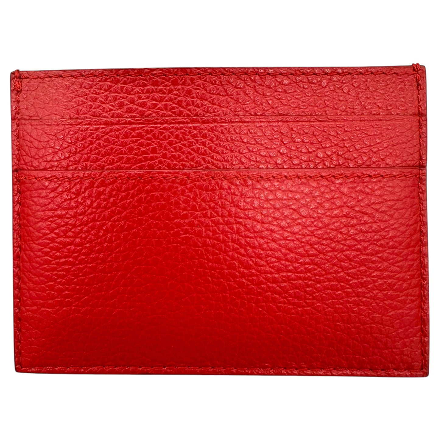 Balenciaga Red Leather Card Holder Wallet