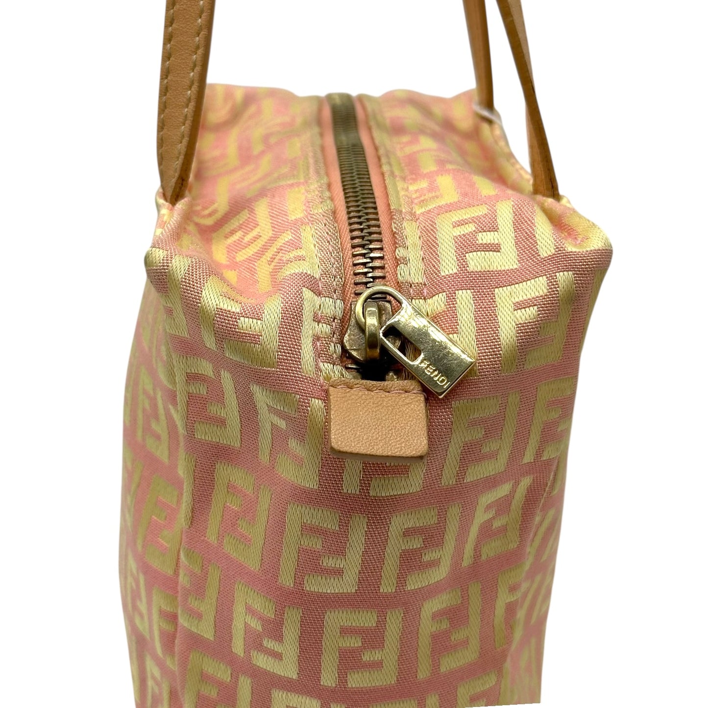 Fendi Pink & Yellow Zucchino Monogram Pochette Bag