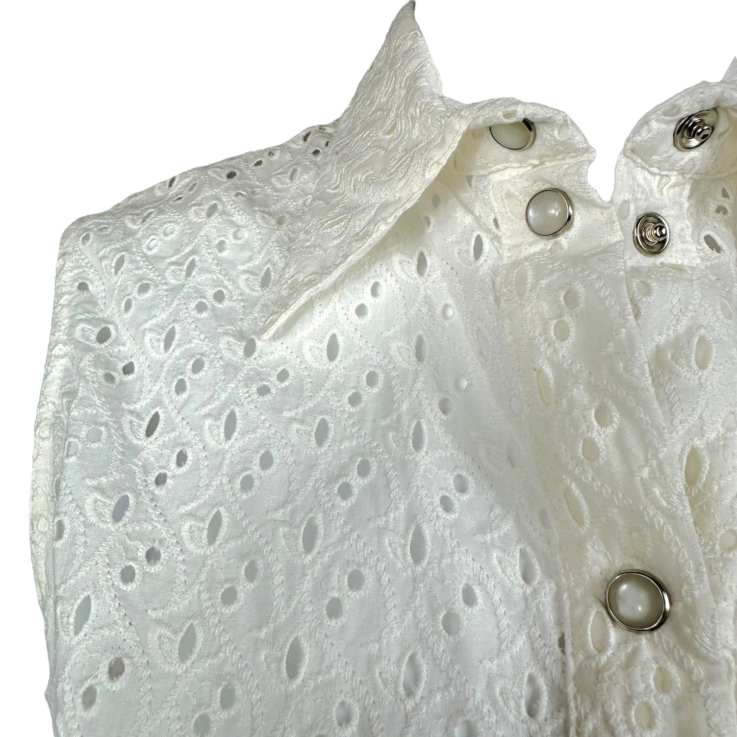 Chritsian Dior S/S 2002 White Eyelet Blouse