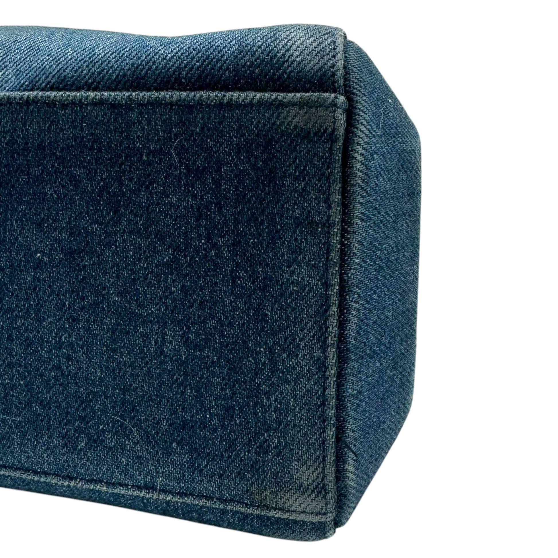 Chanel Blue Denim Tortoise Frame Handbag 1990s Vintage