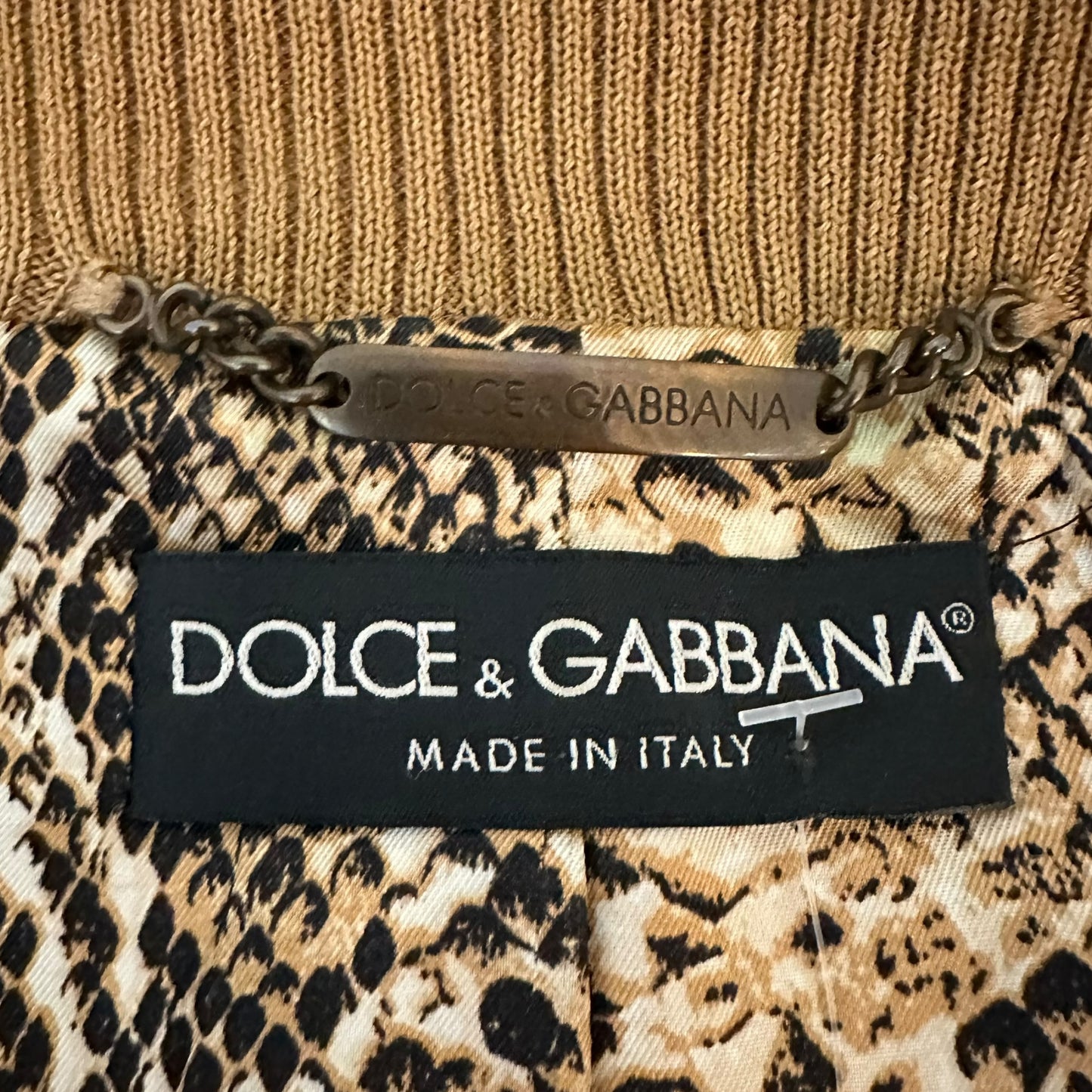 Dolce & Gabbana Light Brown Leather Jacket