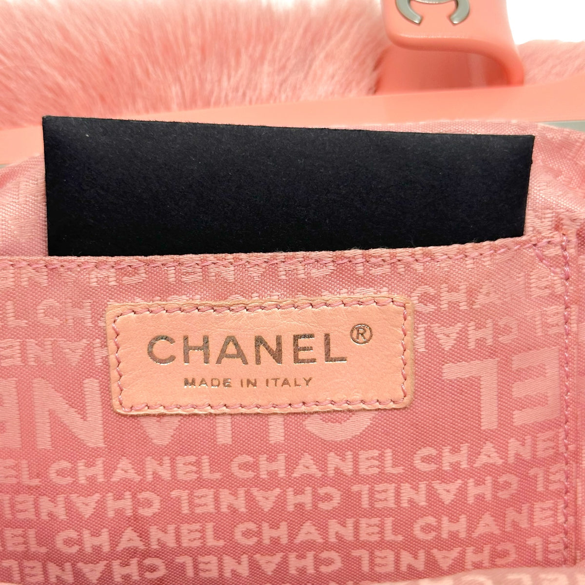 Chanel No.5 Pink Fur & Resin Chain Strap Frame Shoulder Bag 2005-06