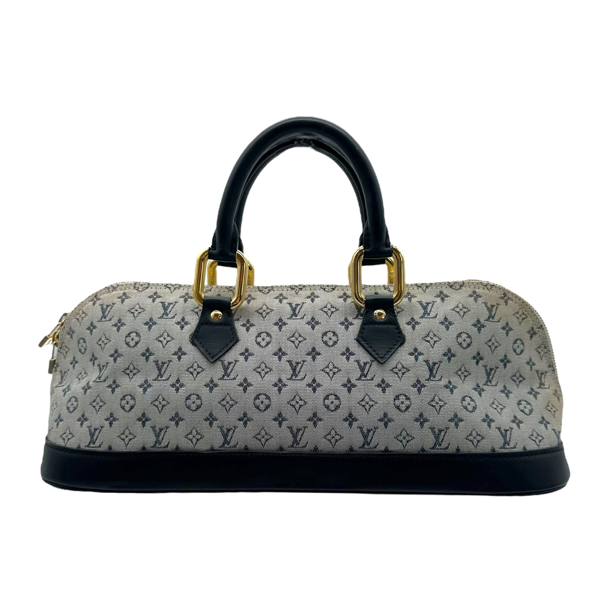 Louis Vuitton Navy Blue Lin Monogram East West Alma Bag - Outfit Repeater