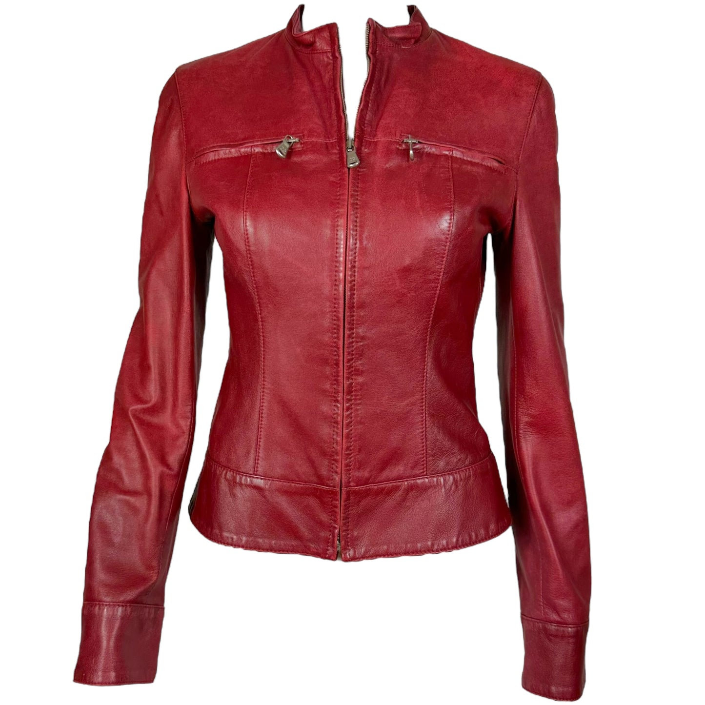 Dolce & Gabbana Red Leather Jacket - Outfit Repeater