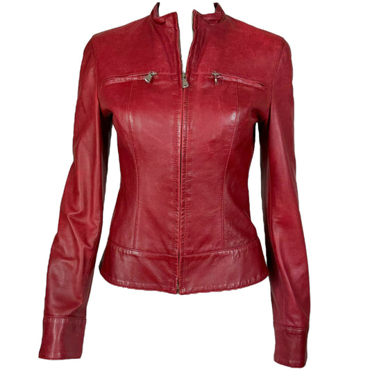 Dolce & Gabbana Red Leather Jacket - Outfit Repeater
