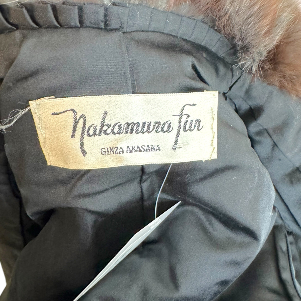 Nakamura Fur Dyed Fox Fur Coat Gray Brown Black Scalloped Hem