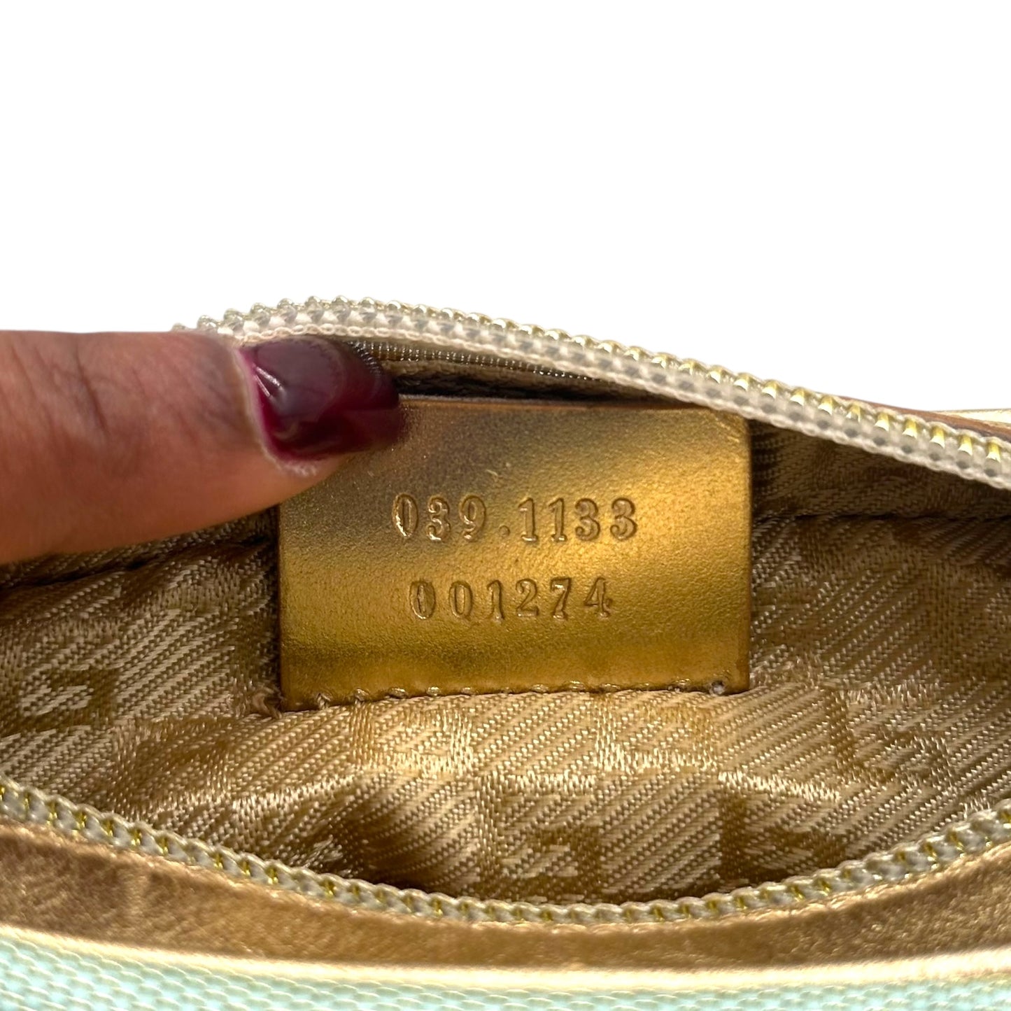 Gucci by Tom Ford Blue Metallic Mini Pochette Bag - Outfit Repeater